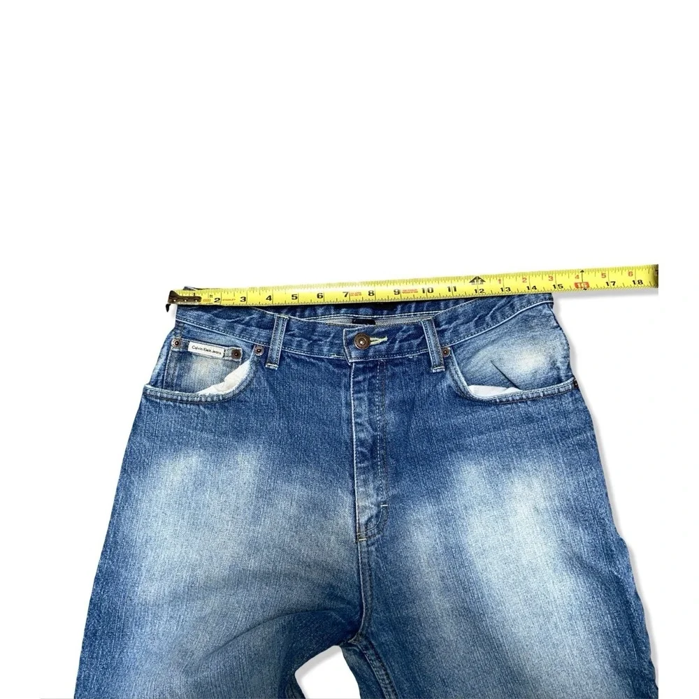 Calvin Klein Jeans Y2K Wide Leg Faded Blue Denim Jeans 30x30 100% Cotton